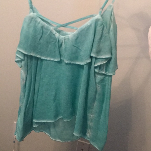Teal spaghetti strap top - Picture 2 of 2